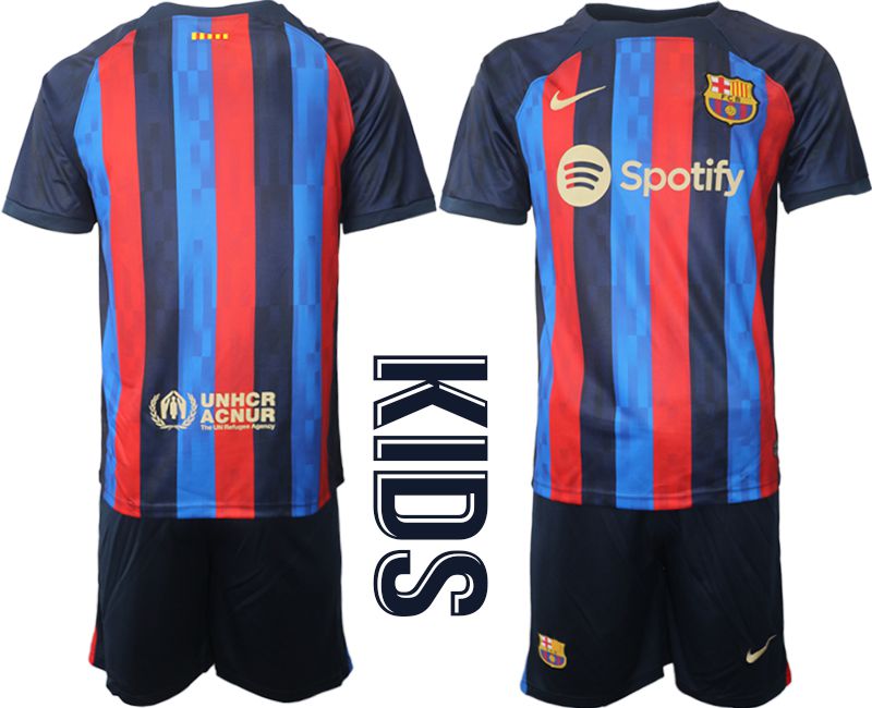 Youth 2022-2023 Club Barcelona home blue blank Soccer Jersey->youth soccer jersey->Youth Jersey